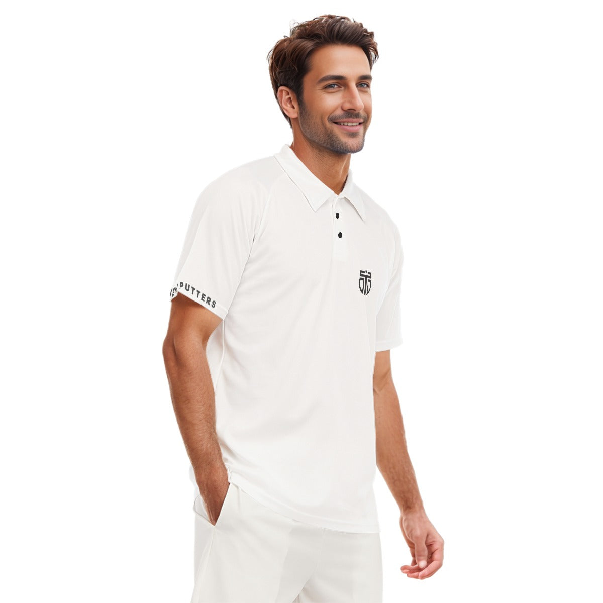 All-Over Print Men's Short Sleeve Polo Shirt With Button Closure